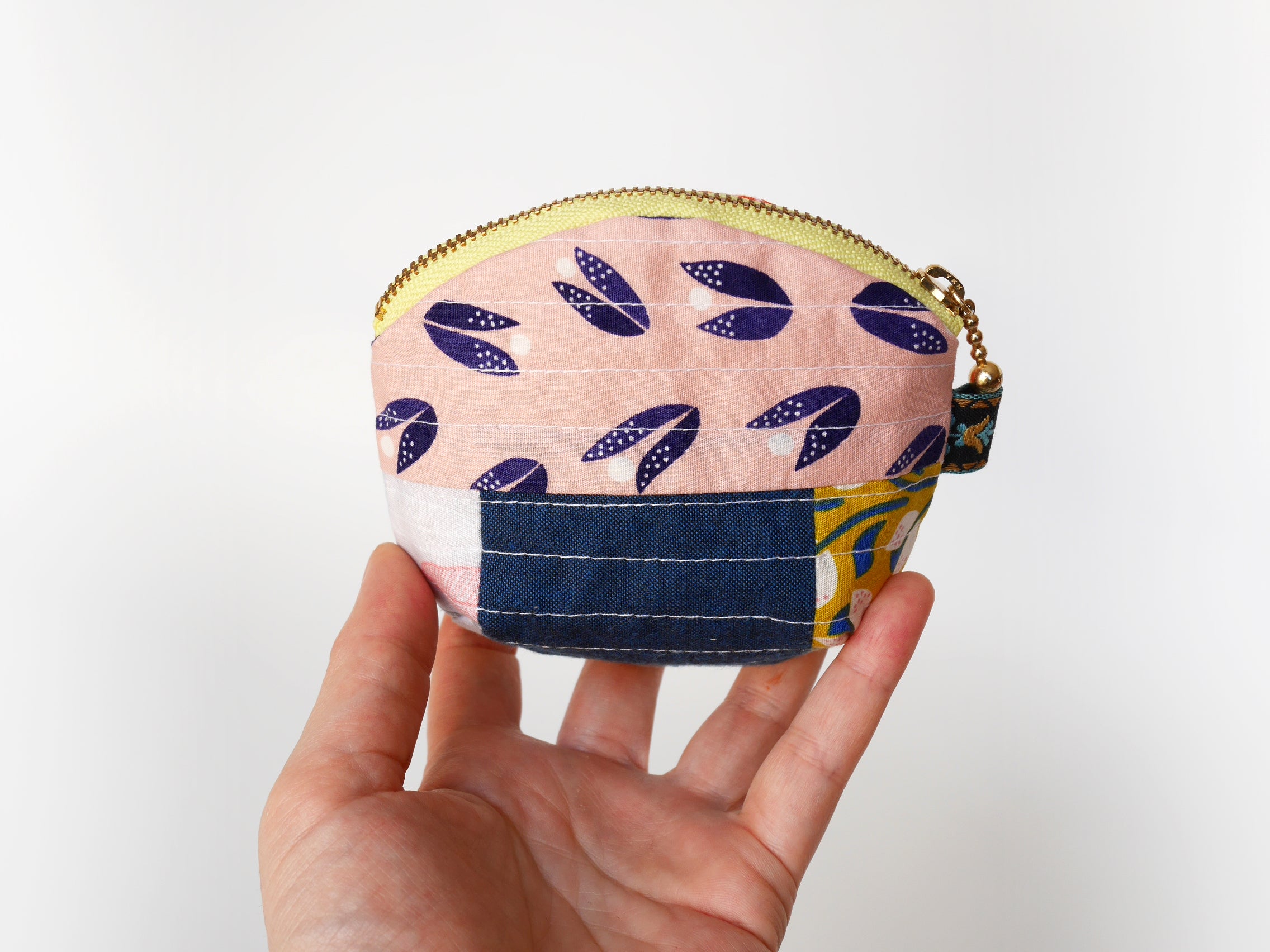 Small zipper purse, patchwork purse, zipper pouch