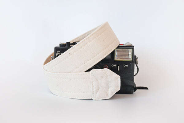 plain white camera strap