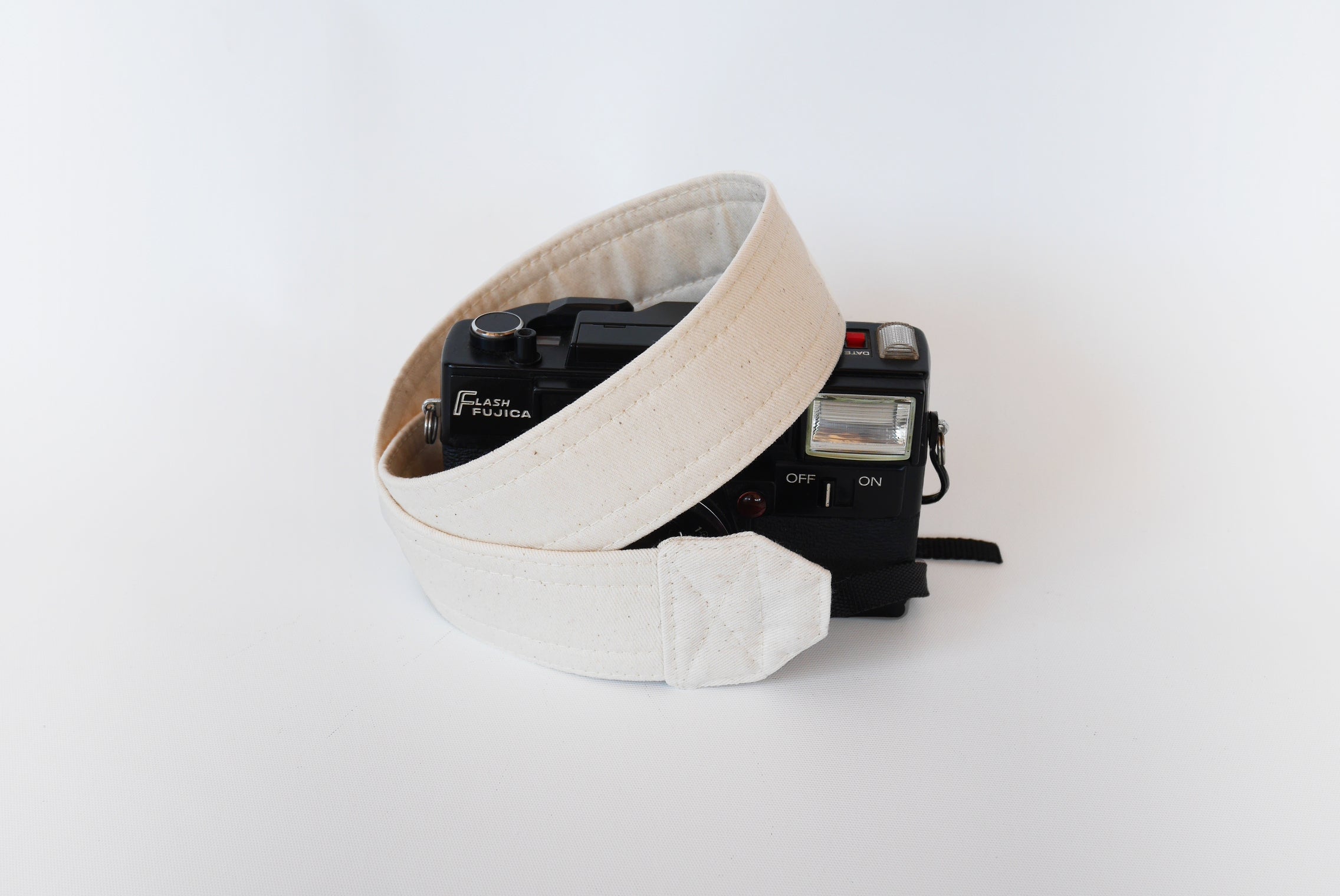 Plain white camera strap, DSLR camera neck strap, solid white strap