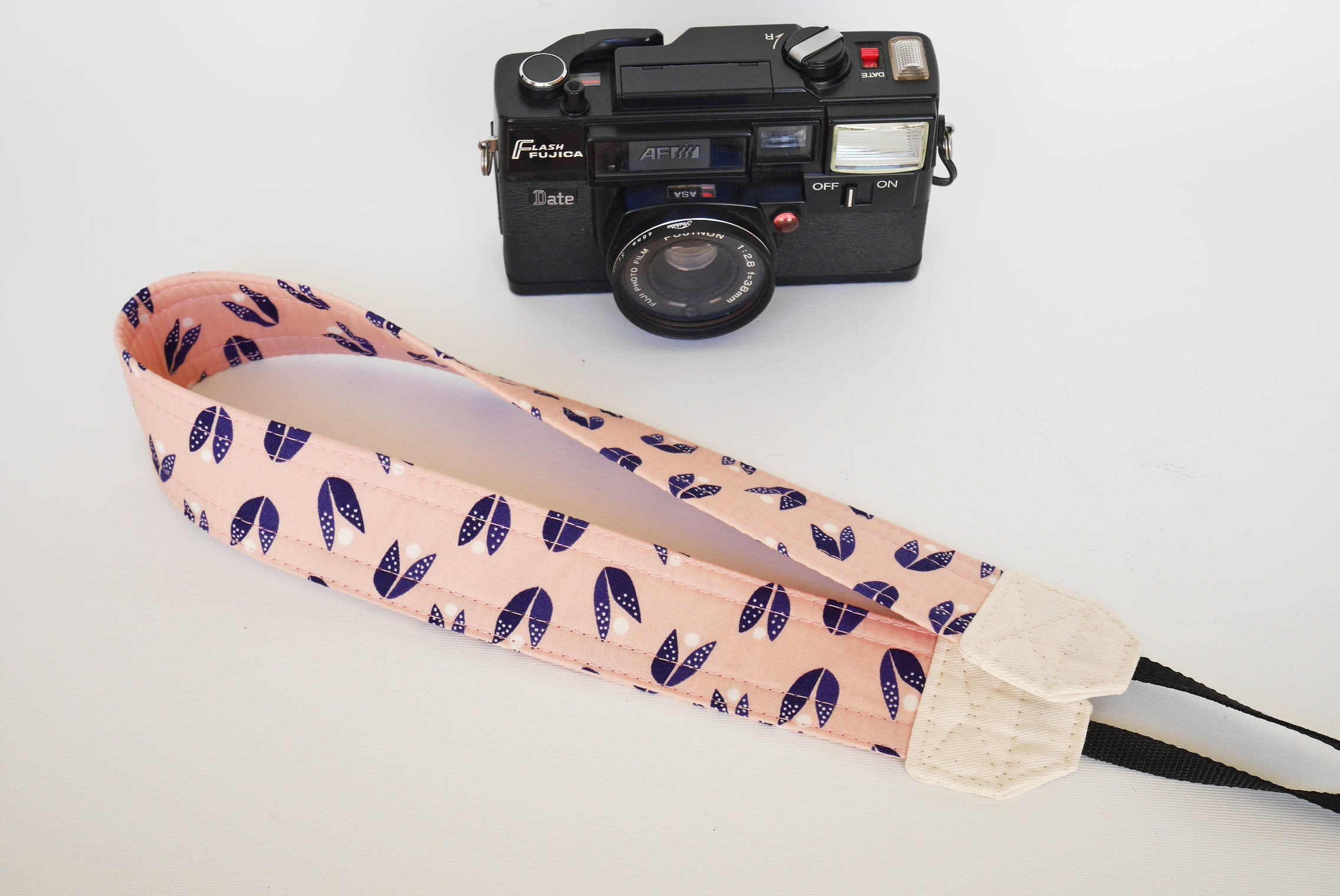 Pink DSLR strap, camera neck strap, organic cotton strap, Canon, Nikon