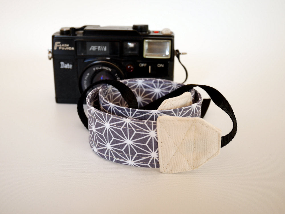 DSLR camera strap, gift for photographer Asian print, Asanoha