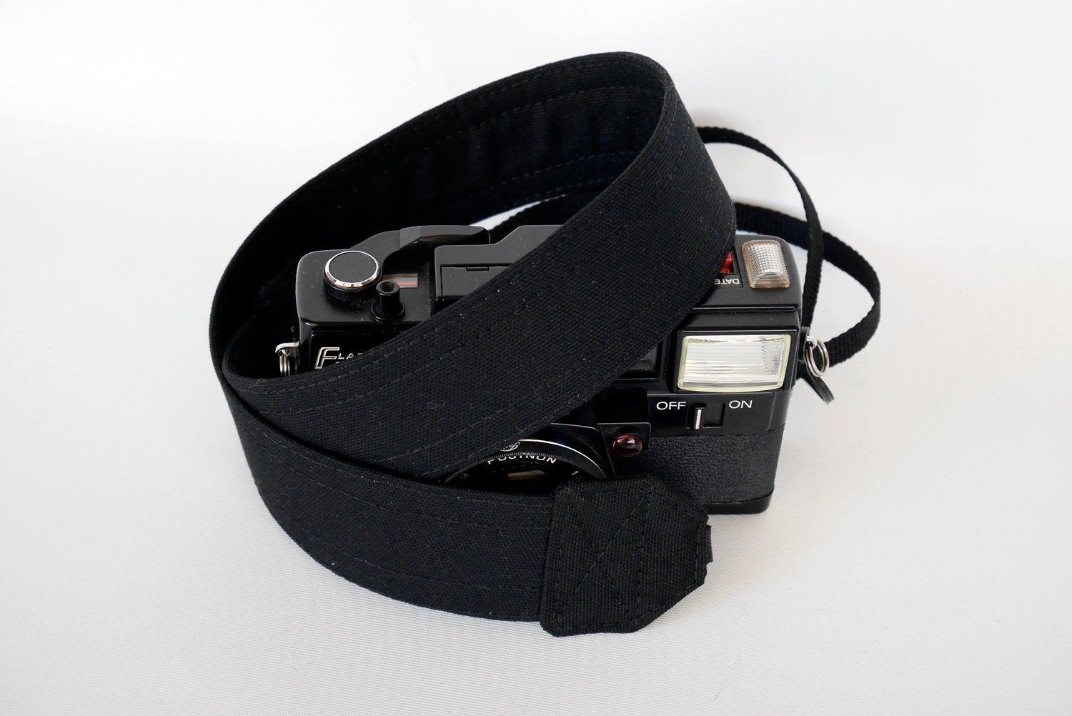 Plain black camera strap, SLR DSLR camera strap, wedding camera strap